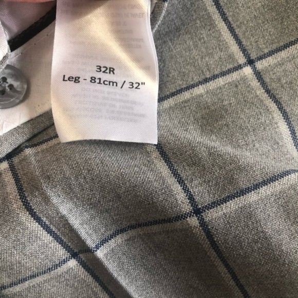boohooMAN grey windowpane smart formal trouser 32 - Picture 8 of 8